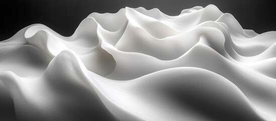 Obraz premium Minimalist Abstract Composition with Flowing Curves in Black and White