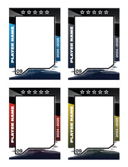 Hockey player trading card frame border template design flyer