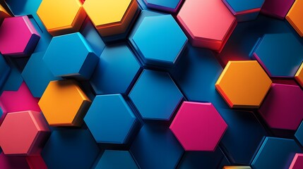 Abstract Hexagon Pattern Colorful Design