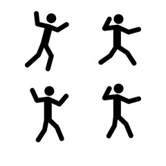 stick man, set of human figures, pictogram, isolated on a white background, healthy lifestyle, exercise
