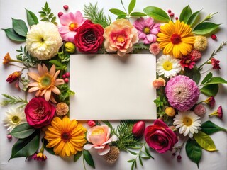 Obraz premium Floral Fashion Photography: Creative Botanical Layouts with Paper Notes