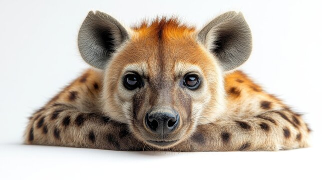close up of hyen photo isolated on white background hyena