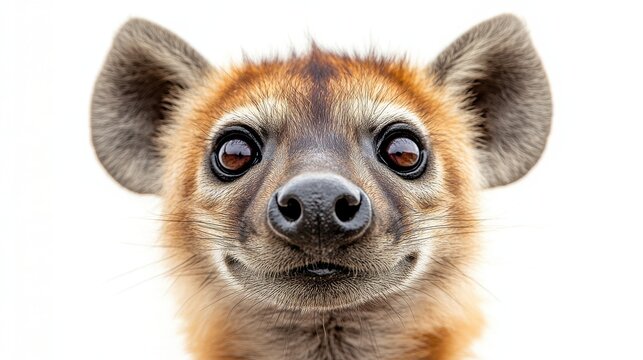close up of hyen photo isolated on white background hyena