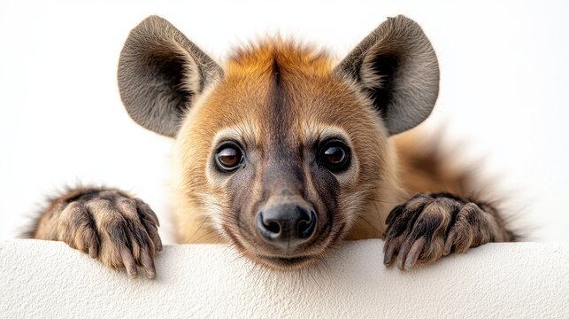 close up of hyen photo isolated on white background hyena