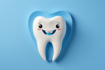 a close up of a tooth with a smile on it