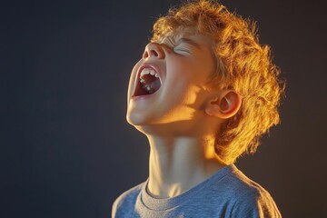 Tonsil discomfort - vivid portrayal of sharp, persistent pain in the tonsils, highlighting the discomfort caused by inflammation, irritation, often linked to infections, throat related health issues.