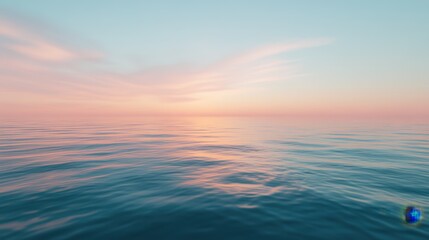Fototapeta premium Serene Sunset Over Calm Ocean Waters with Soft Pastel Colors