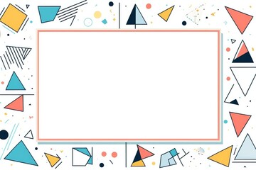 a picture illustration of a frame surrounded by geometric shapes