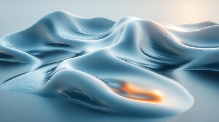 Fototapeta premium Futuristic Abstract Background with Dynamic Wave Forms and Glossy Finish