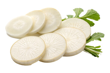 white radish Ingredients isolated on white background as transparent. PNG.AI GENERATED