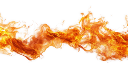 abstract flames of fire isolated on transparent background