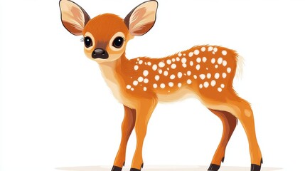 Obraz premium illustration of deer fawn isolated on white background deer fawn