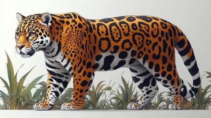 Obraz premium illustration of jaguar isolated on white background jaguar