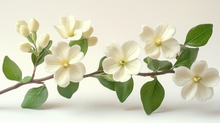 Obraz premium illustration of jasmine isolated on white background jasmine