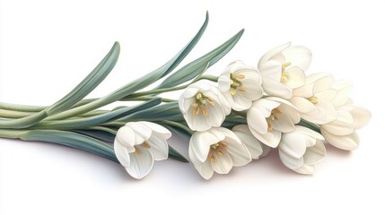 illustration of leucojum flower isolated on white background leucojum