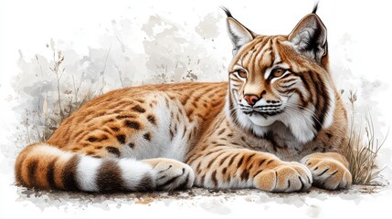 Obraz premium illustration of lynx isolated on white background lynx