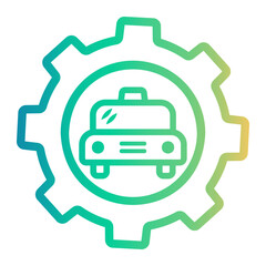 taxi Line Gradient Icon