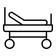 Patient bed icon vector, line style illustration.
