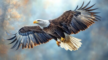 Obraz premium illustration of an eagle isolated on white background eagle