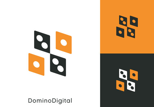 simple domino logo design concept