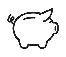 piggy bank money icon line