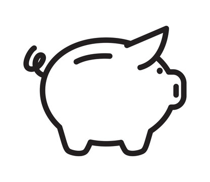 recommend clip art: piggy bank money icon line