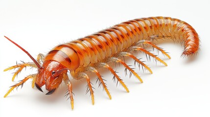 photo of centipede isolated on white background centipede