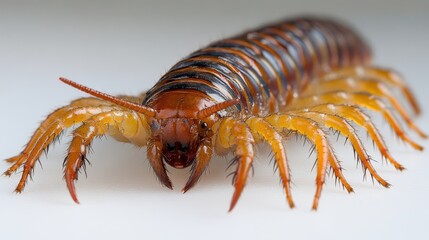 photo of centipede isolated on white background centipede