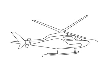 Simple continuous line draw of emergency response team attribute, emergency condition, emergency activity. Medical and Healthcare minimalist concept.