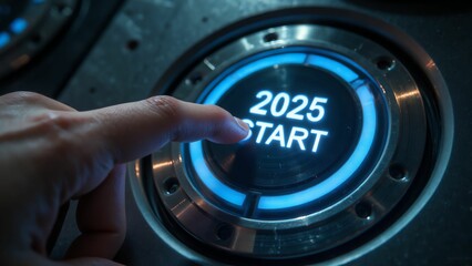 Embracing New Beginnings A Figure Leaping from 2024 into 2025 Against a Stunning Sunset