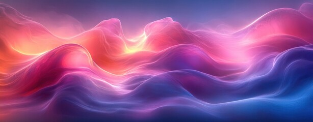 Obraz premium Abstract Purple Blue Waves Background with Smooth Gradients and Flowing Curves