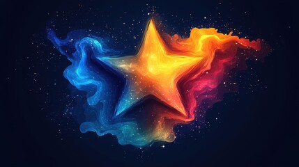 illustration abstract liquid shape of star logo desig