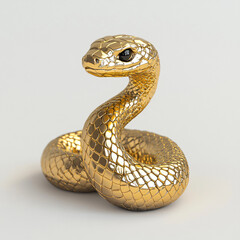 Fototapeta premium Gold snake 3d illustration wallpaper background