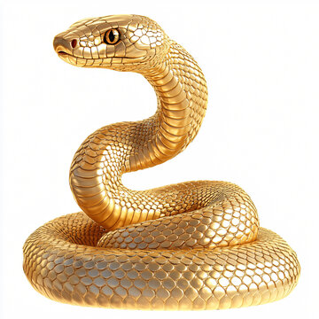 Gold snake 3d illustration wallpaper background