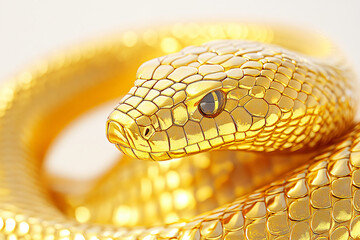 Obraz premium Gold snake 3d illustration wallpaper background