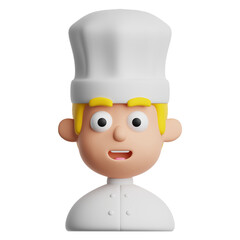 3d rendered illustration of a cartoon chef isolated on transparent background