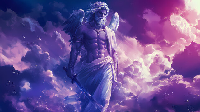 Anime greek god chronos anime style high-quality for wallpaper background. Chronos. Illustration