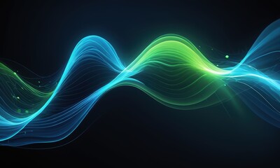 Abstract Teal and Green Energy Wave 