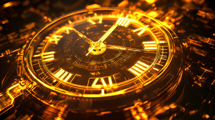 A stylized clock face merges with a currency symbol, blending time and money concepts, conveying the idea of valuable time and financial efficiency. Chronos. Illustration