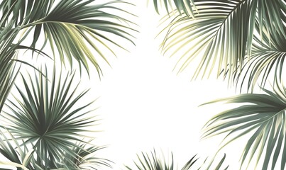 Palm leaves create natural frame.