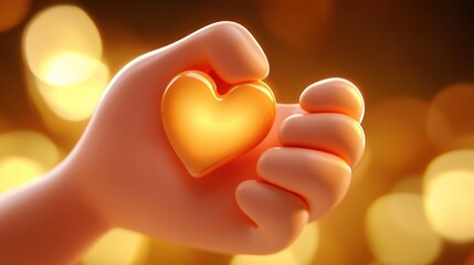 A shiny, chubby cartoon hand symbol, making the "OK" gesture. The hand is plump and glossy, with a playful, friendly vibe. The fingers are curled to form a perfect "OK" sign, showcasing the cheerful 