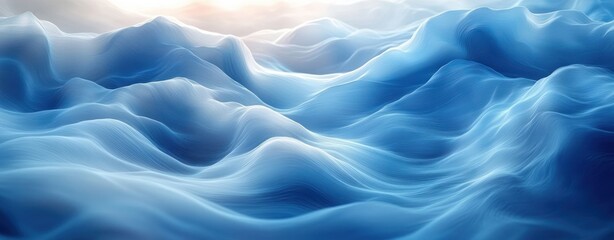 Obraz premium Minimalist Abstract Composition with Flowing Lines and Soft Blue and White Tones