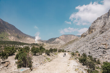 Volcanic landscape of Papandayan hiking trail