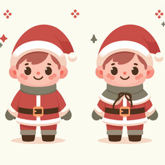 vector image of a small child wearing a Christmas costume