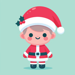 vector image of a small child wearing a Christmas costume