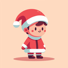 vector image of a small child wearing a Christmas costume