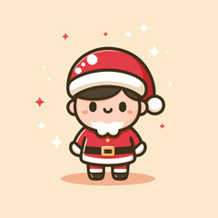 vector image of a small child wearing a Christmas costume