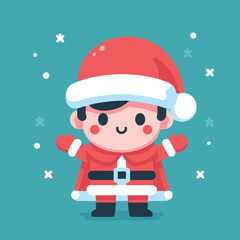 vector image of a small child wearing a Christmas costume