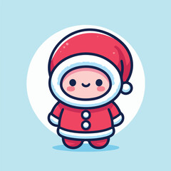 vector image of a small child wearing a Christmas costume