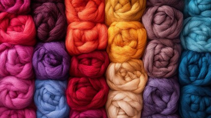 Colorful Yarn and Wool Background Texture